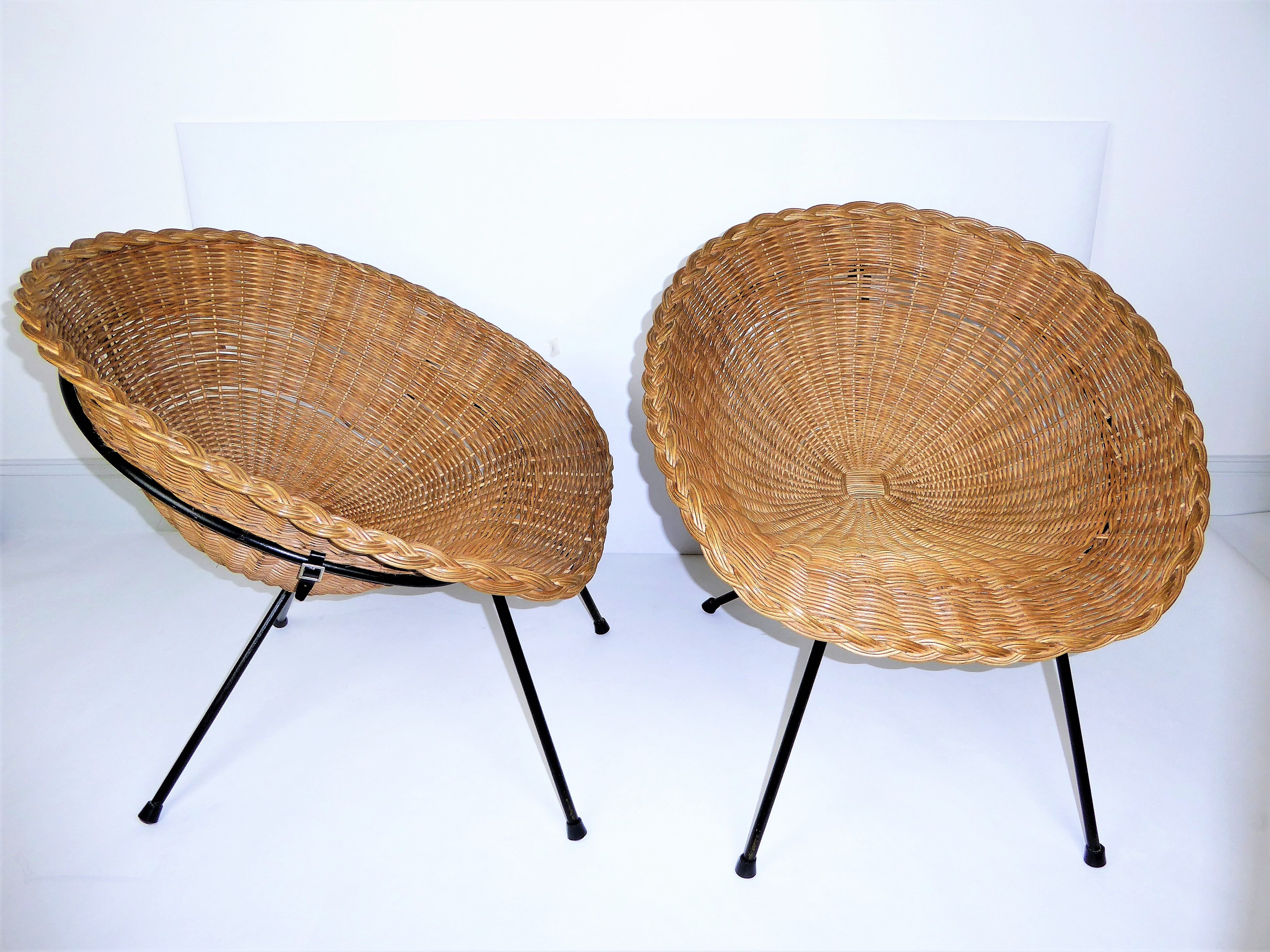 Rattan armchairs 1950