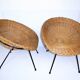 Rattan armchairs 1950