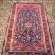 Ancient Senneh Persian rug 195x135cm handmade Herati wool Orient