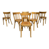 Série de 6 chaises bistrot Baumann 1950 1960