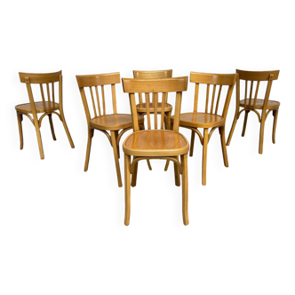 Set of 6 Baumann bistro chairs 1950 1960