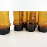 Set of 6 orangeade glasses / pitcher / ice bucket • Italy • 1970