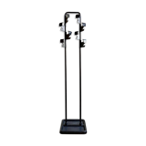 Coat rack with 8 hooks in metal and black plastic by Jean-Pierre Vitrac for Manade, 1970s