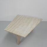 Travertine dining table, 130 x 129 cm