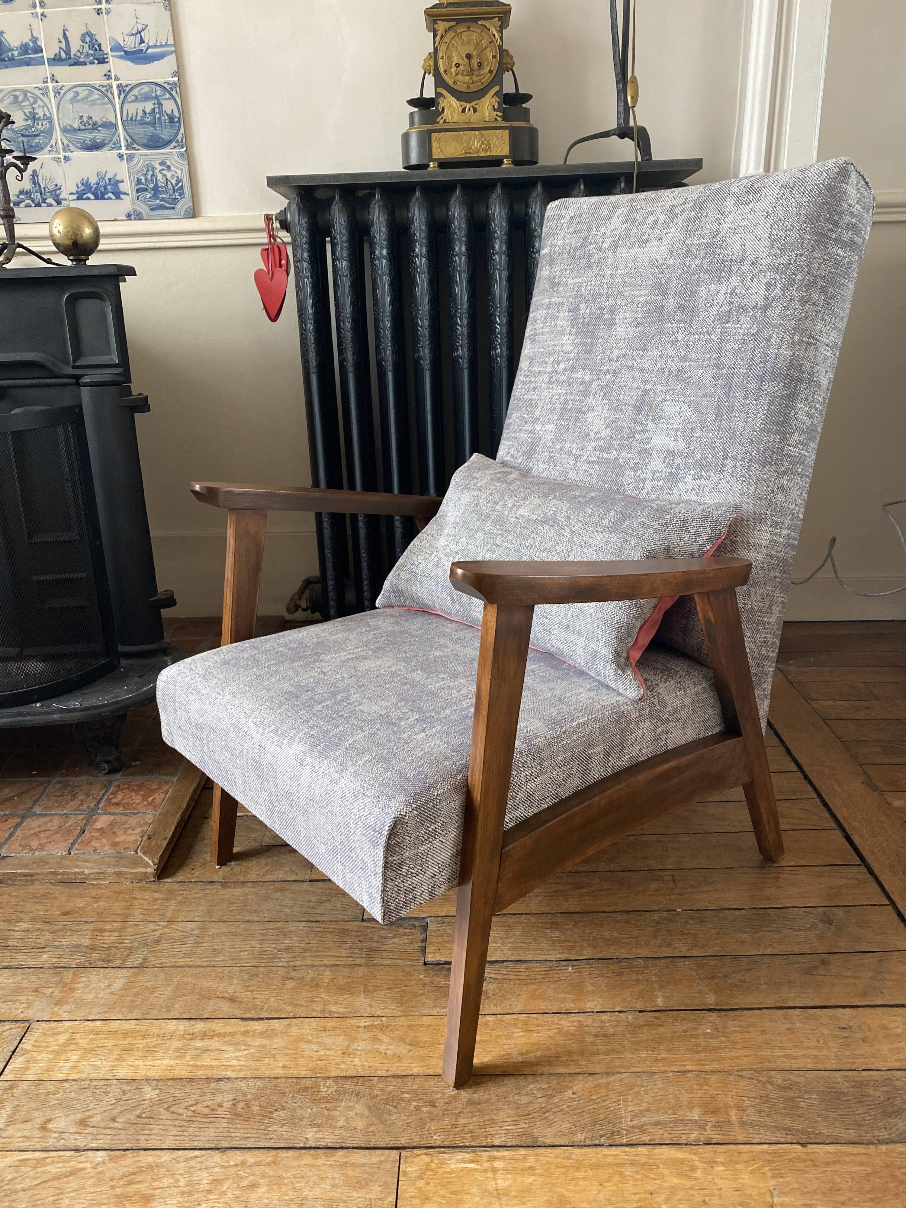 Pair of Scandinavian feet compasses armchairs