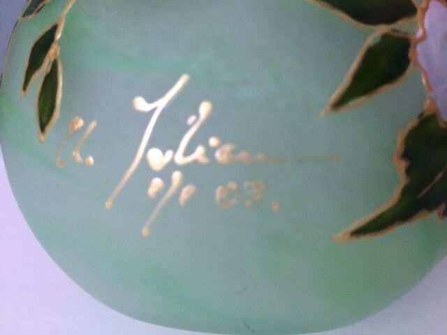 Enamel glass paste vase, Art Nouveau