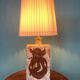 Danish Mid-Century Modern Pottery Table Lamp with Abstract Design 1975