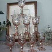Lot de 8 verres à liqueur vintage Rosaline