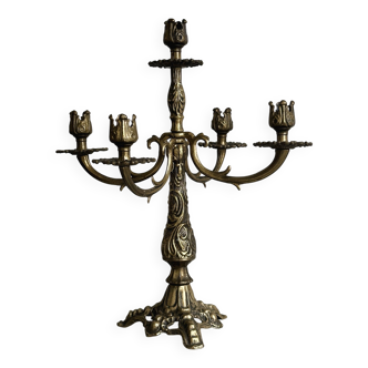 Chandelier en laiton à 5 branches