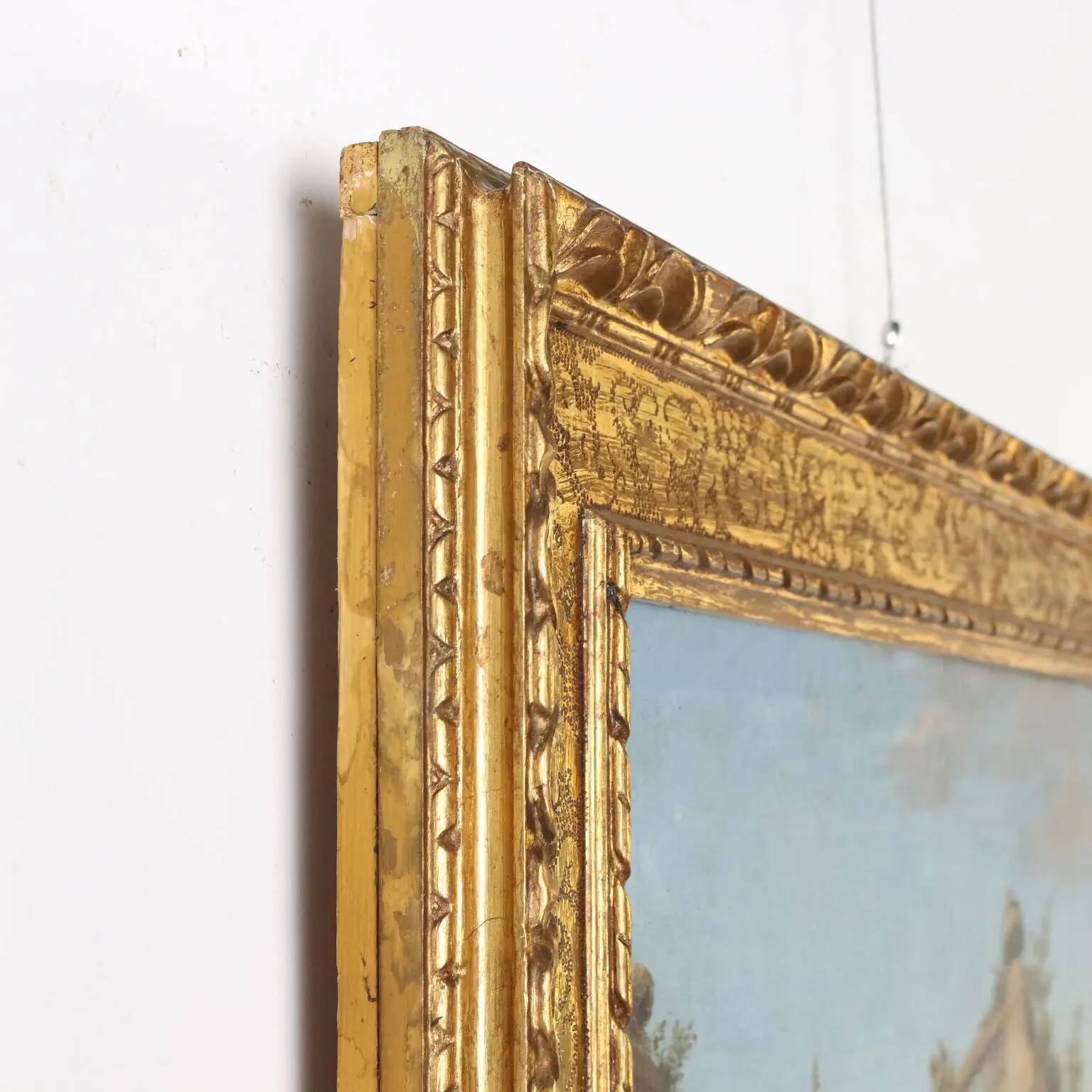 Ancient painting "Folly" oil on canvas Italy late 18th century