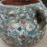 Pot terracotta mosaic called picassiette
