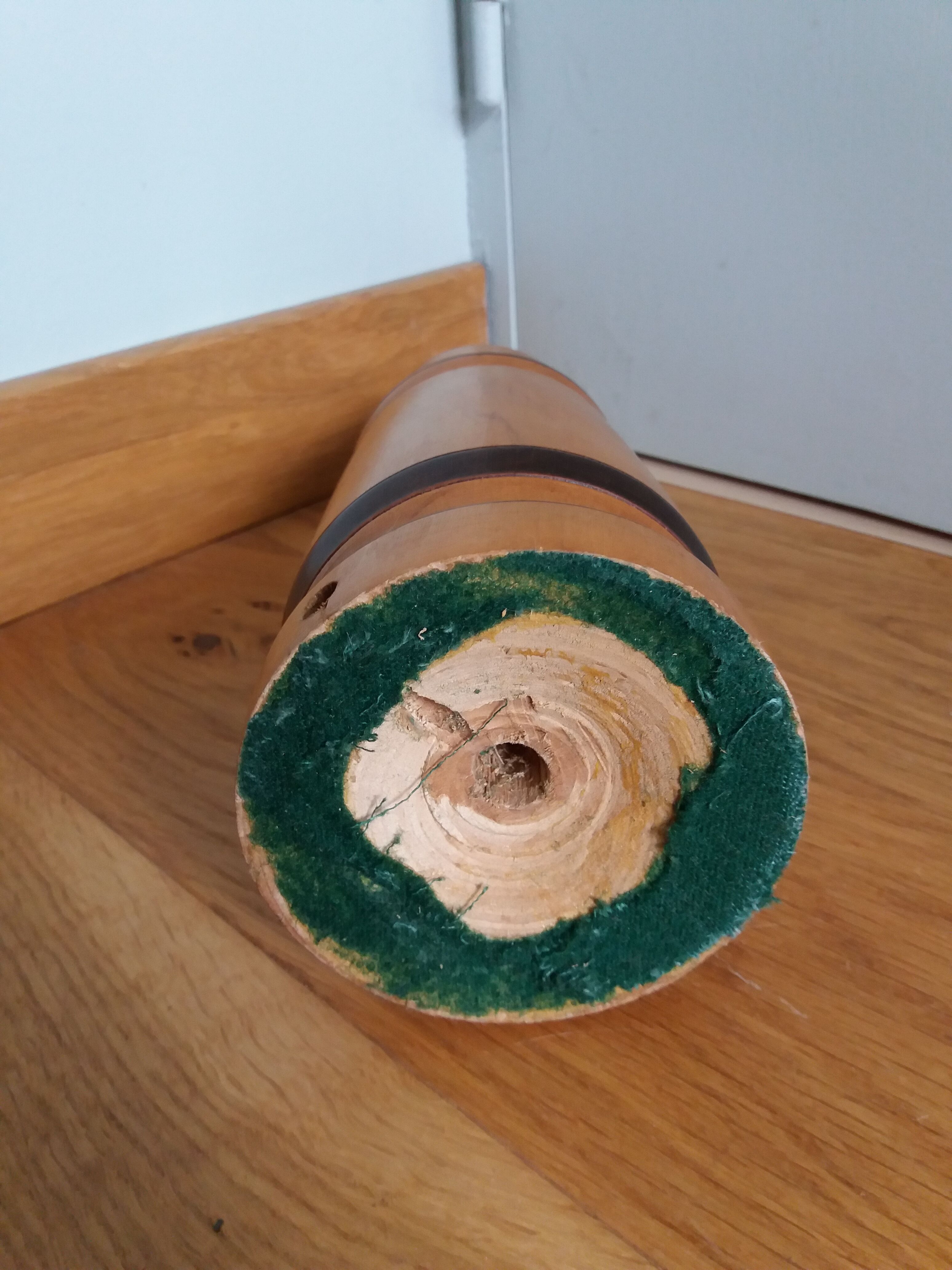Turned wooden lamp base