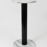 Postmodern pedestal table / plant stand in white Carrara marble, Italy, 1980s