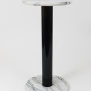 Postmodern pedestal table / plant stand in white Carrara marble, Italy, 1980s