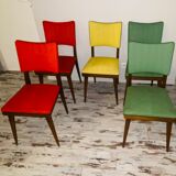 Suite of 5 vintage chair 50s