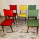 Suite of 5 vintage chair 50s