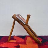 Brutalist style wooden magazine rack from the 1960s