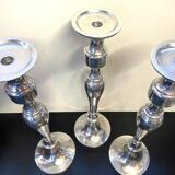 Set of Candle Holders Candelabra Torch Candle Holders Polished Brushed Aluminium