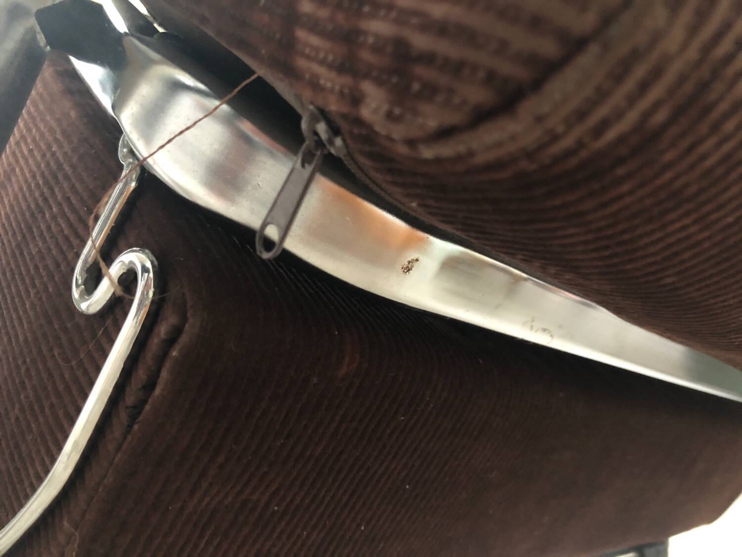 Vintage chocolate corduroy morris system deckchair