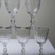 Set of 7 cut crystal port glasses by Baccarat, Richelieu variant.