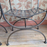 Wrought iron armchairs