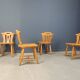 Mid century brutalist dining chairs, 1960s set of 4