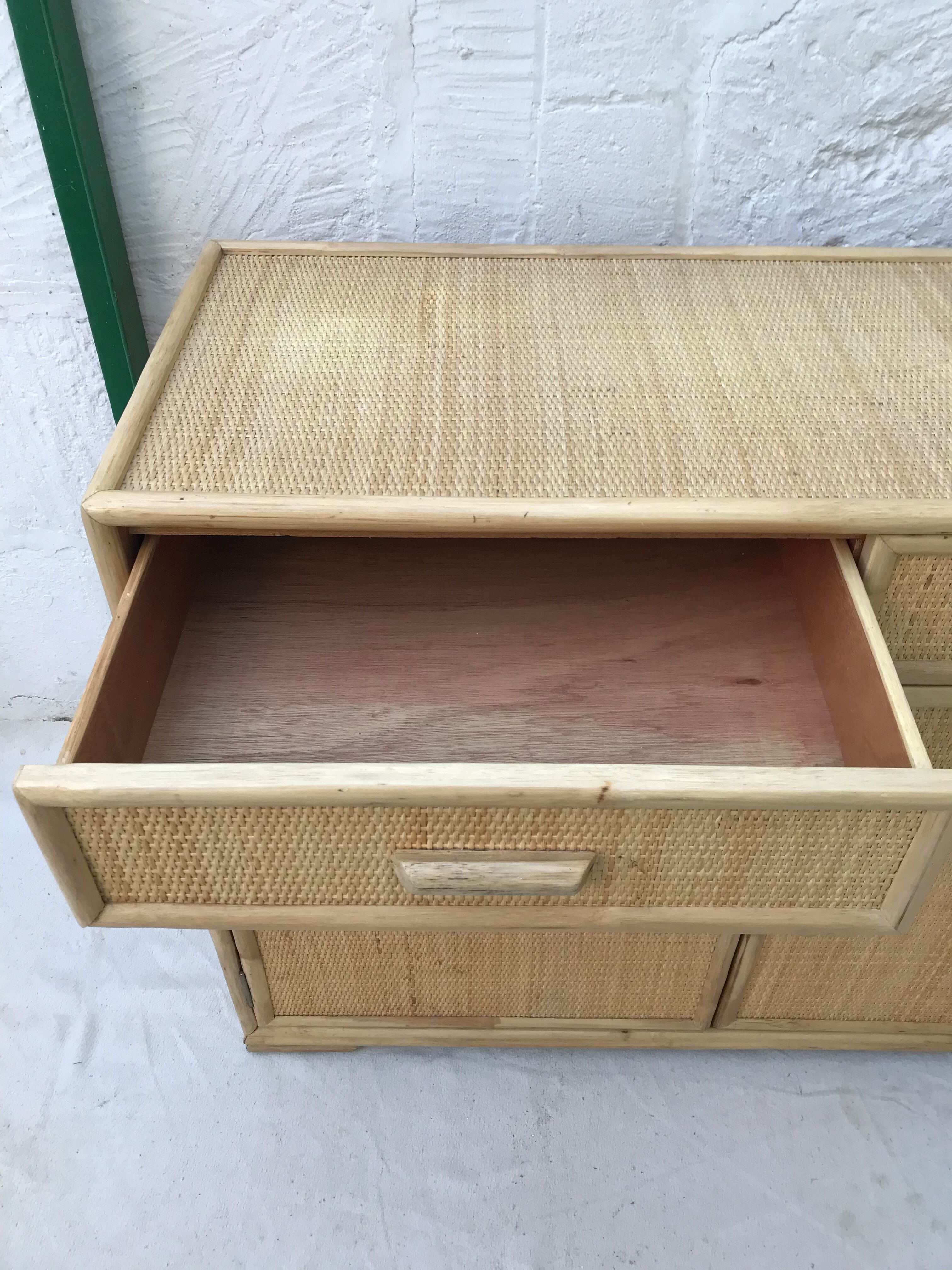 Vintage rattan sideboard