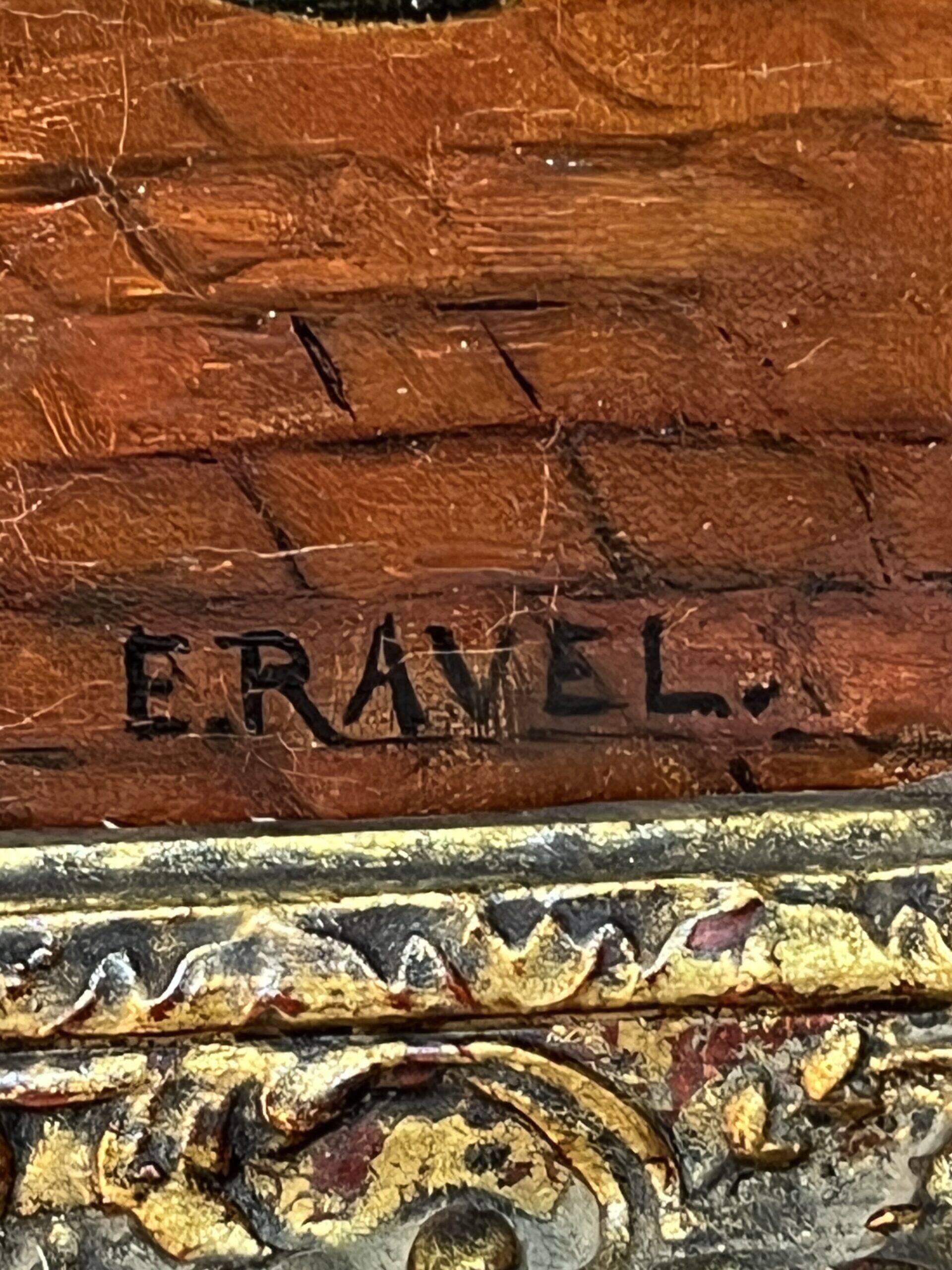 Edouard John E. Ravel is an artist born in Switzerland in 1847 and died in 1920, HST tavern scene