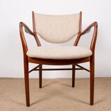 Danish teak and fabric armchair model BO-72, Finn Jhul for Bovirke 1946.