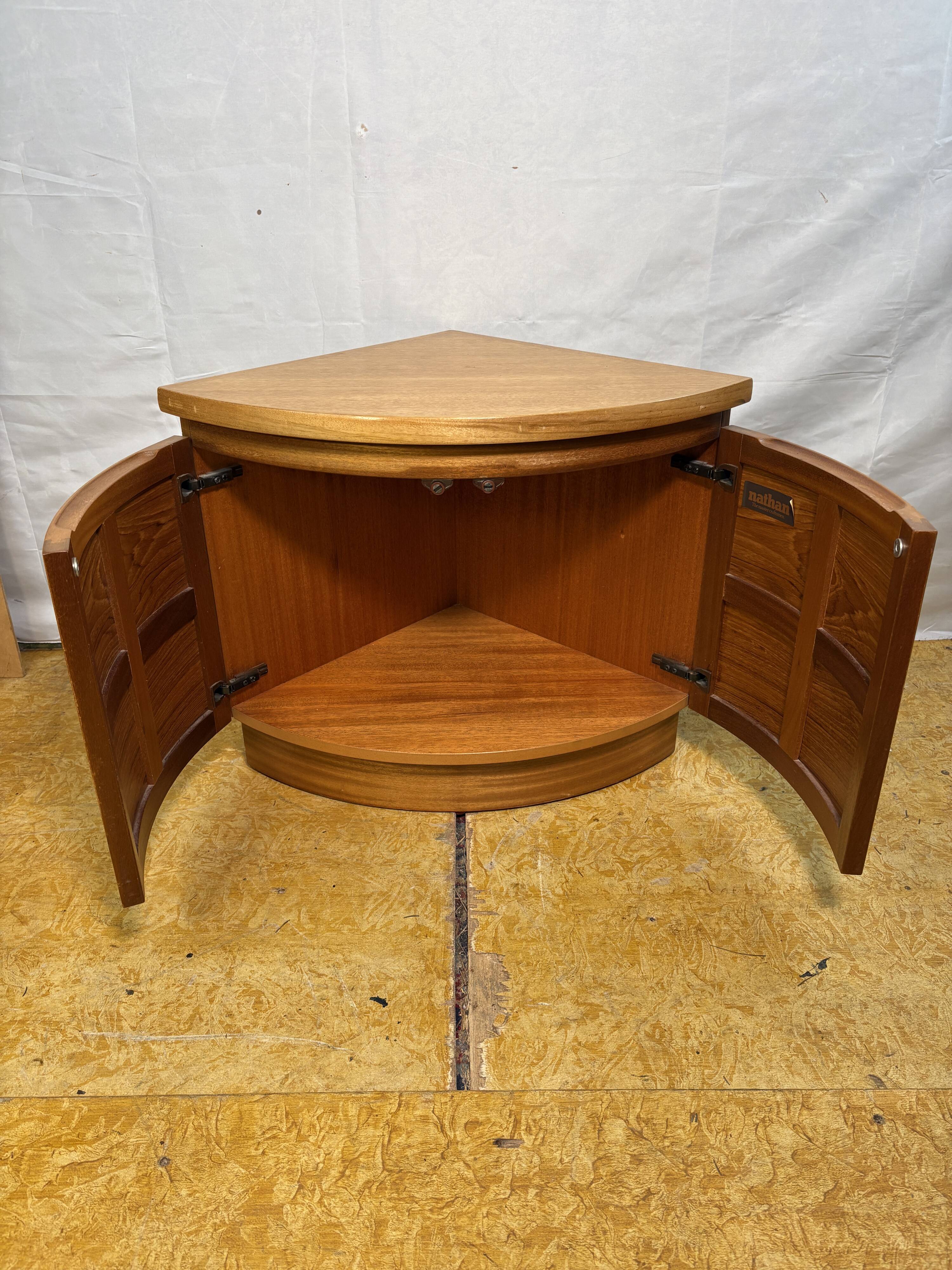 Mid-Century Retro Vintage Teak Corner Cabinet by Nathan Furniture 1970  “Sq