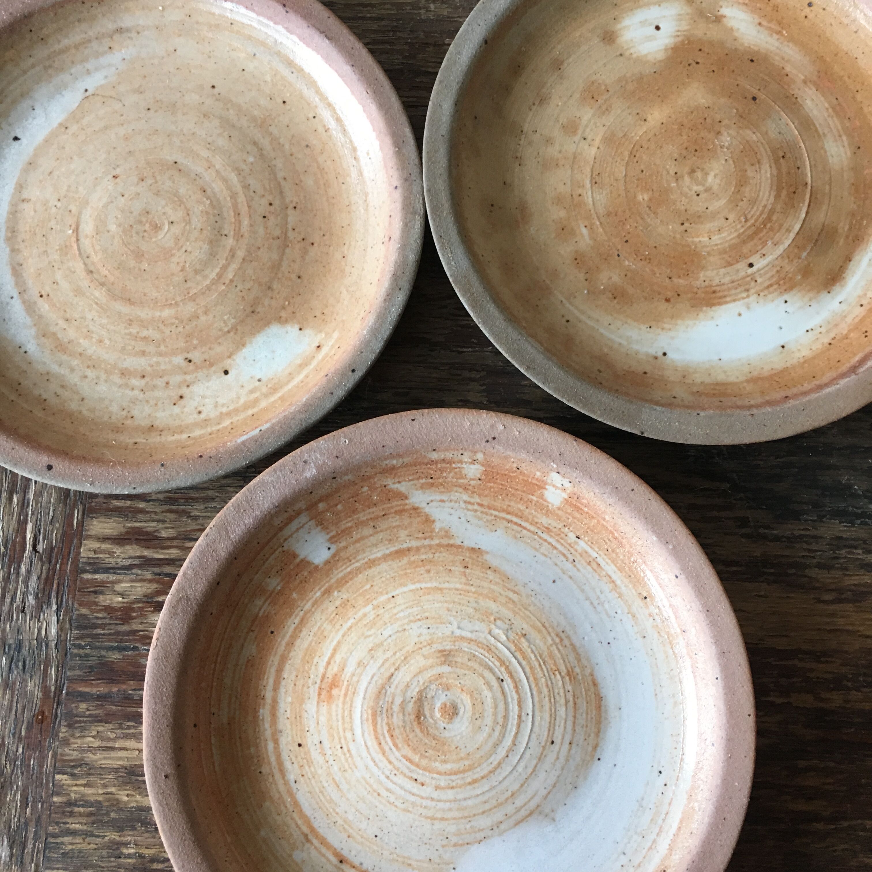 Lot of 3 marbled stoneware coffee mugs