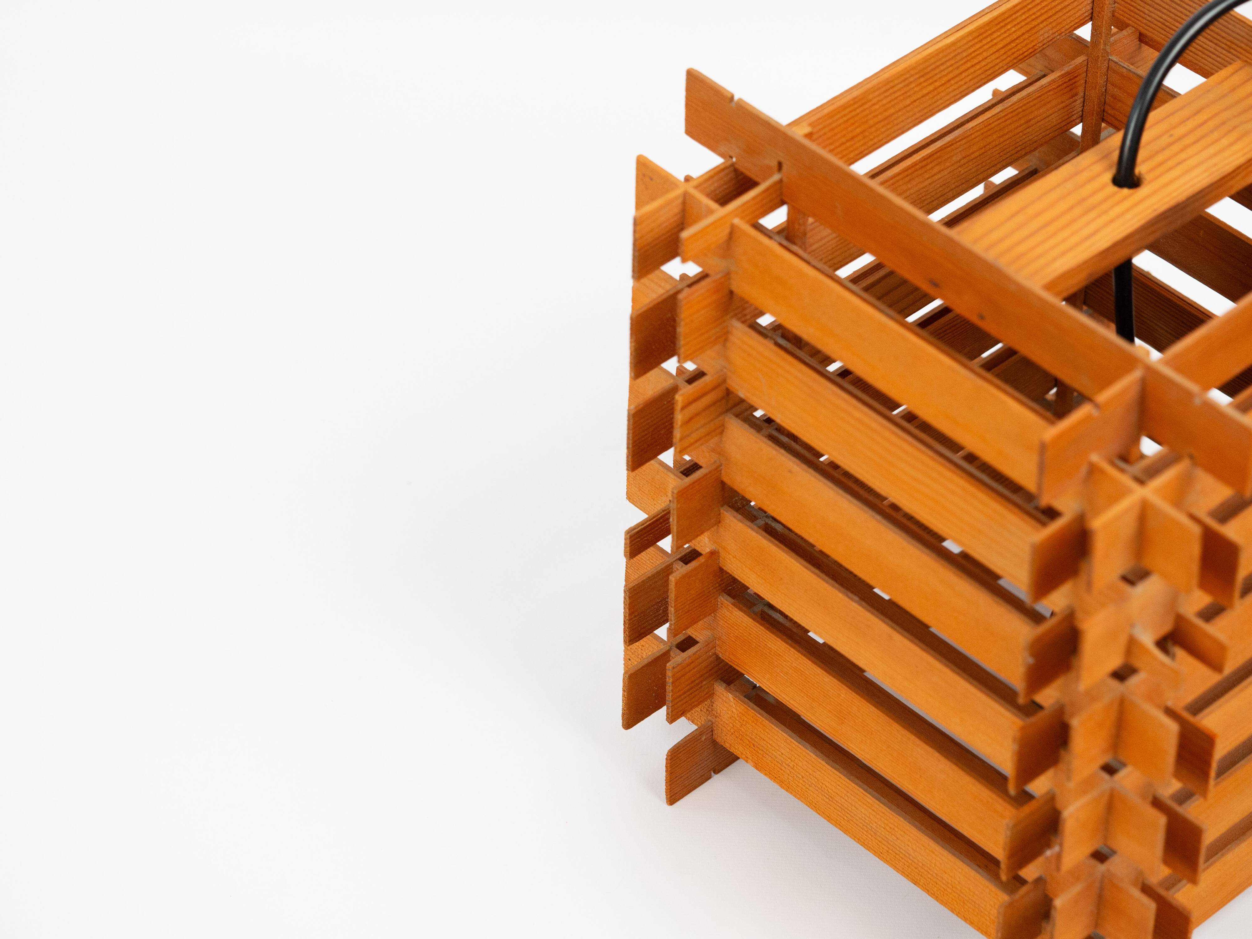 Danish vintage teak lamp from 1970s