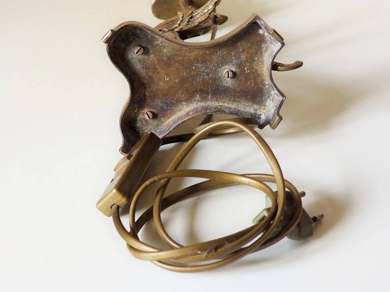 Vintage Brass Dragon Griffin Table Lamp: Mid-Century Modern Lighting