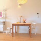 Art Deco sanded raw wood table