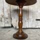 Table Appoint Guéridon Oval Ancien Bois Tourné Vintage #E327