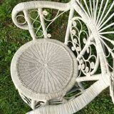 1960s peacock rattan armchair