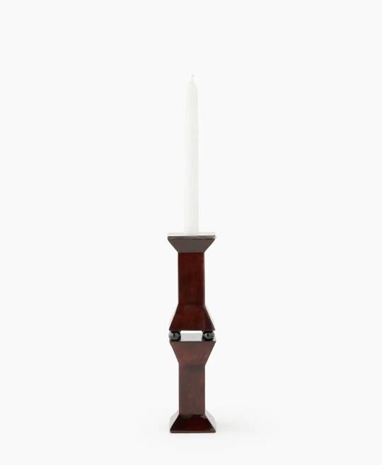 Garance Vallée for Monoprix. Duo of sculptural wooden candlesticks