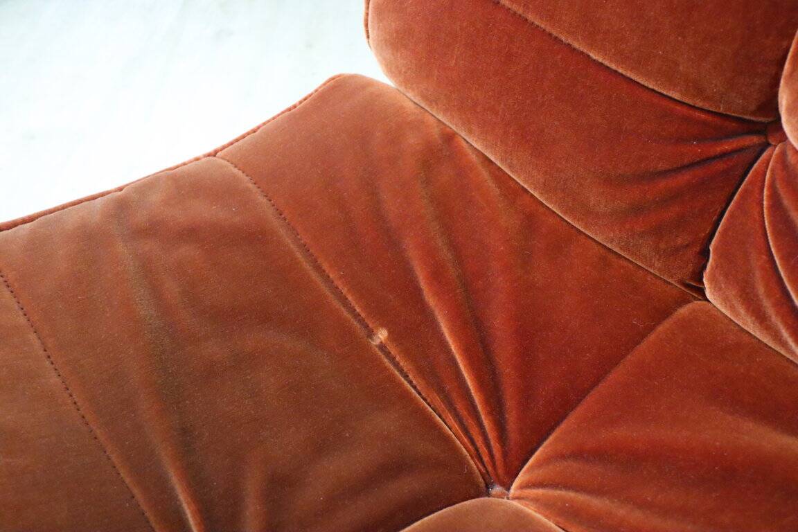 Vintage velvet armchair, 1970