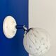 Applique globe vintage en verre de Clichy blanc
