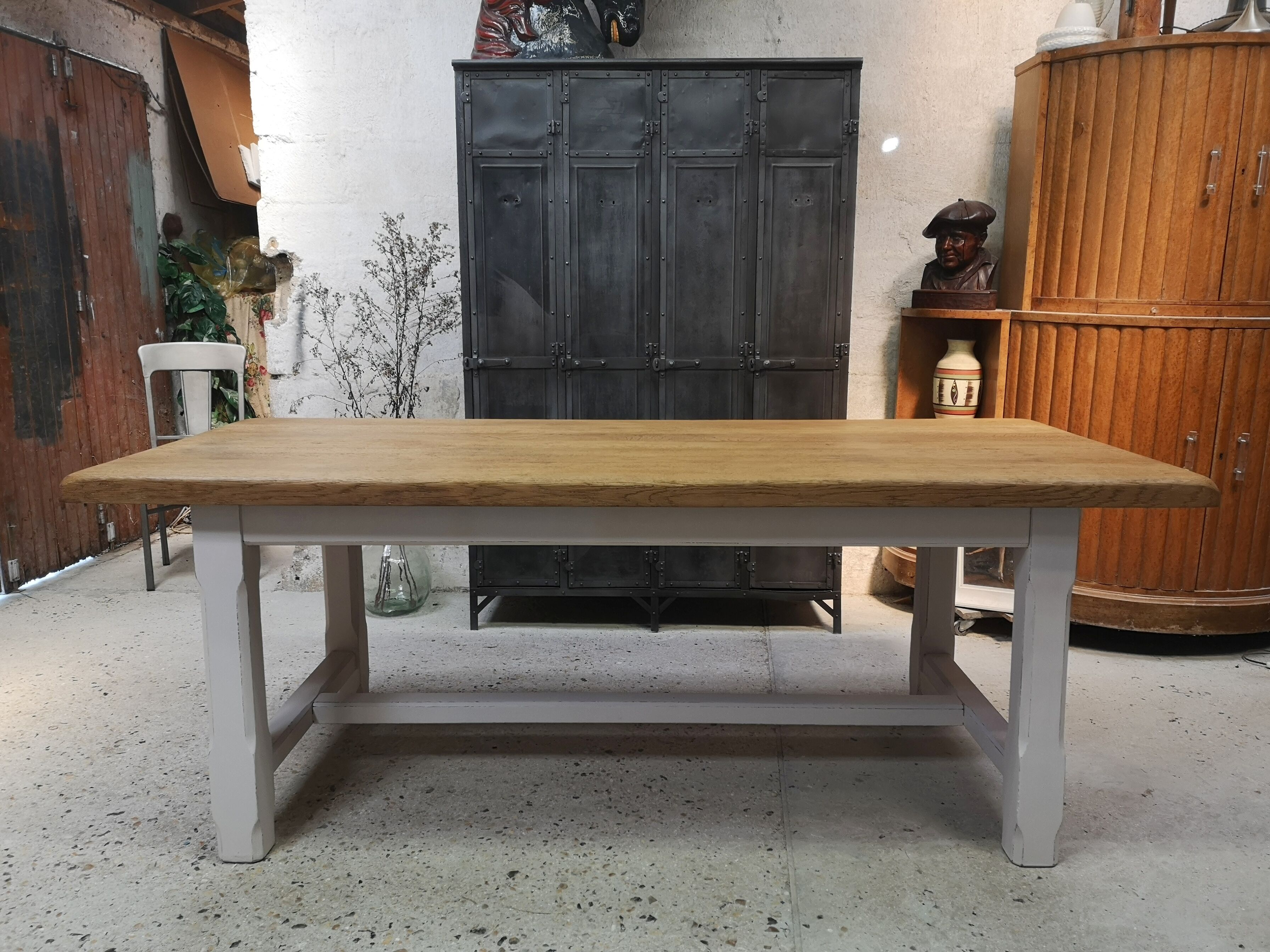 Dining table farmhouse oak old patina shabby chic gustavian