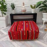 Handmade Berber pouf in wool 60 X 60 X 20 CM