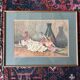 Aquarelle nature morte florale ancienne