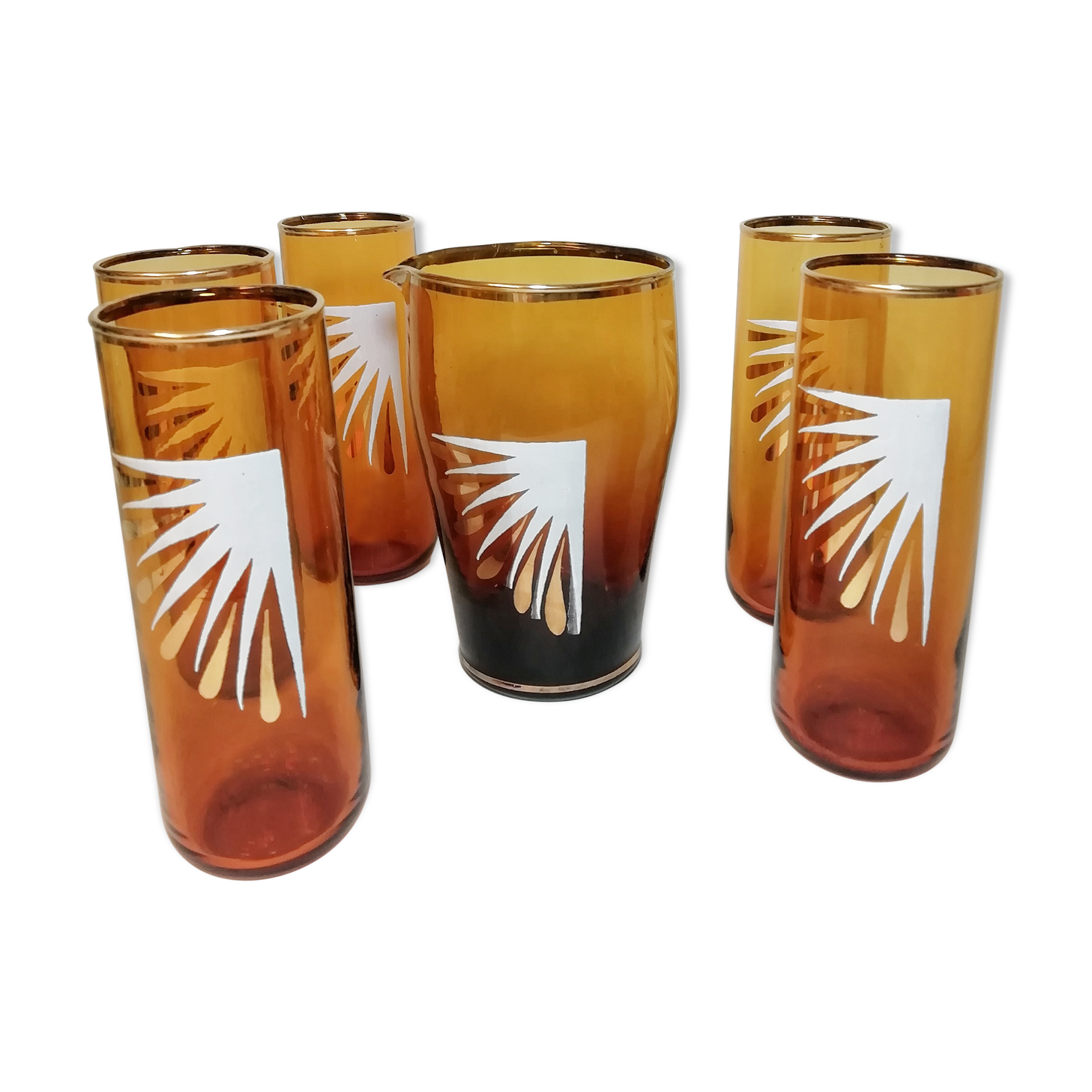 Jeu carafe et verres vintage