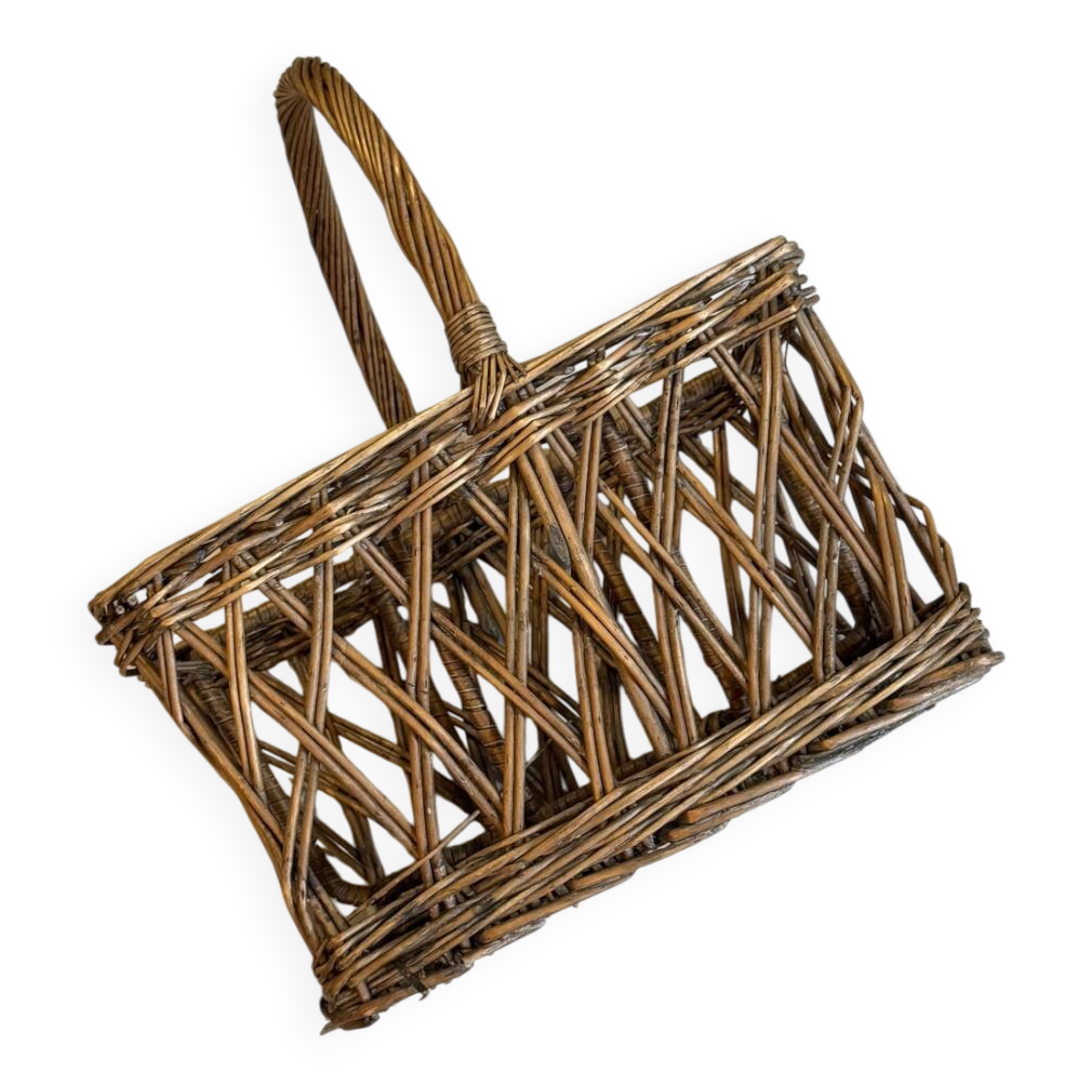 Vintage bottle carrier basket