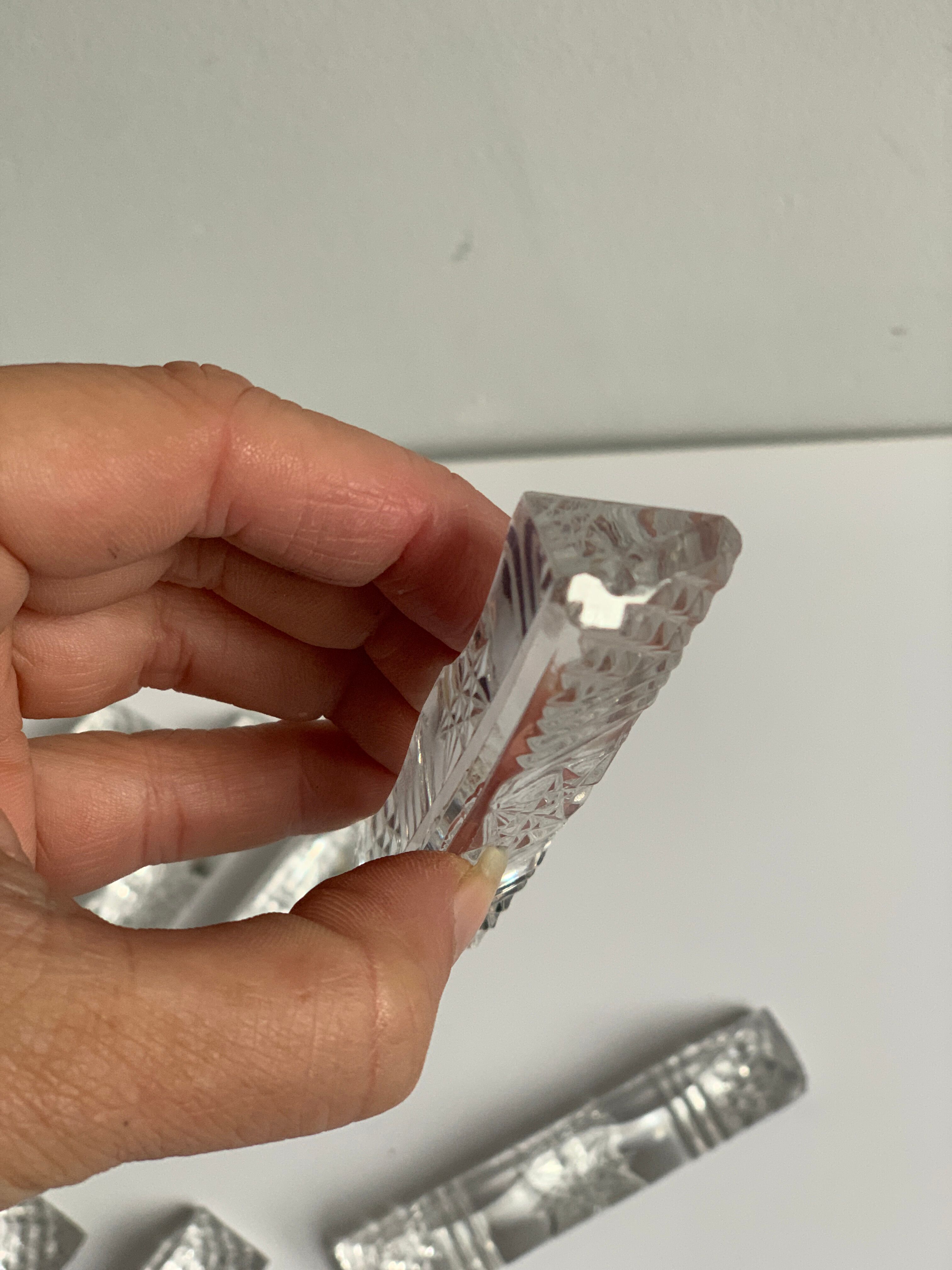 12 vintage crystal knife holders