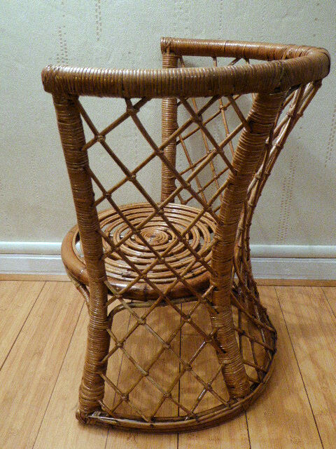 Vintage gold rattan armchair