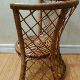 Vintage gold rattan armchair