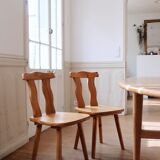 Pair of Scandinavian pine chairs