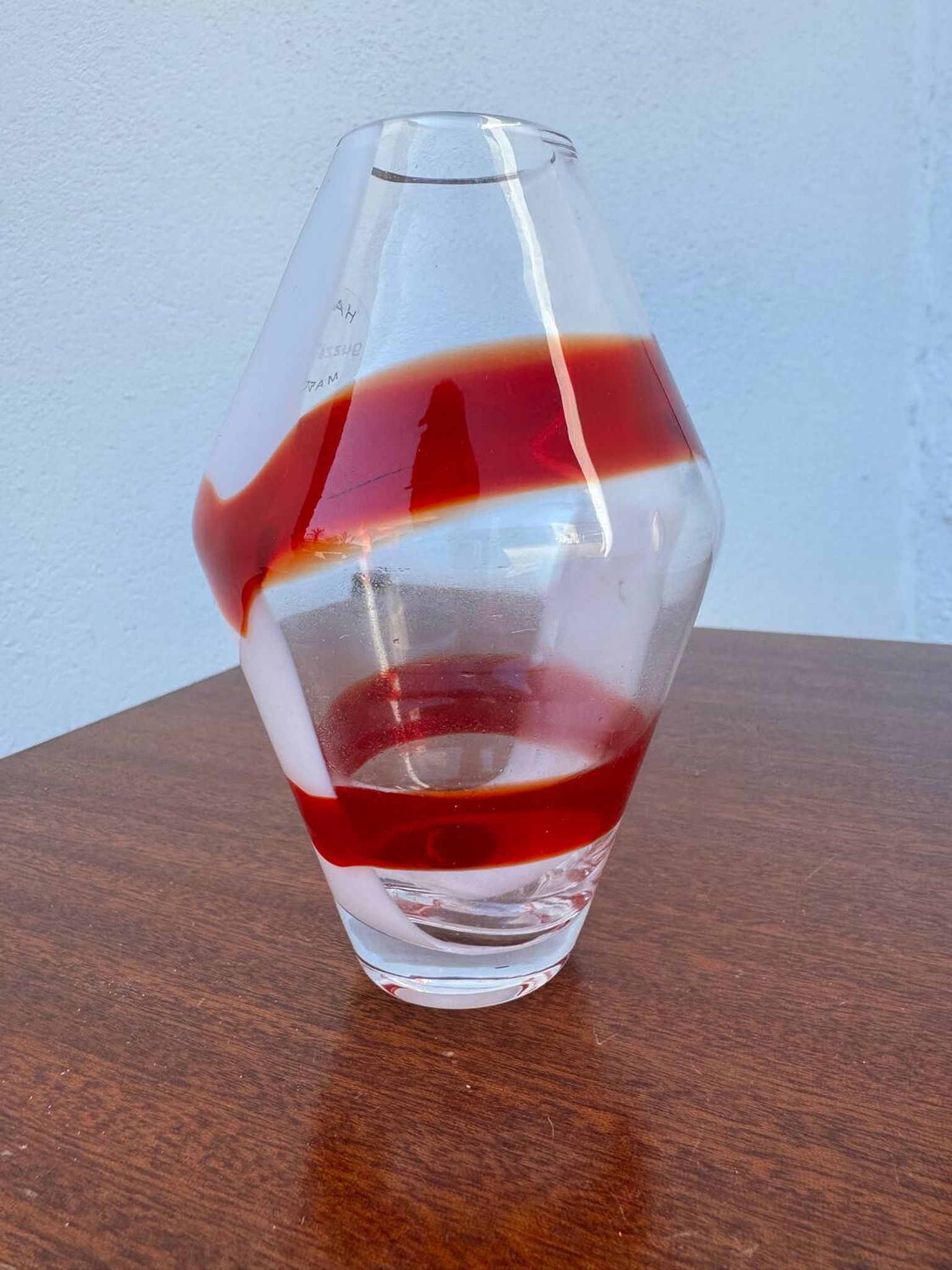 Petit vase Guzzini verre soufflé