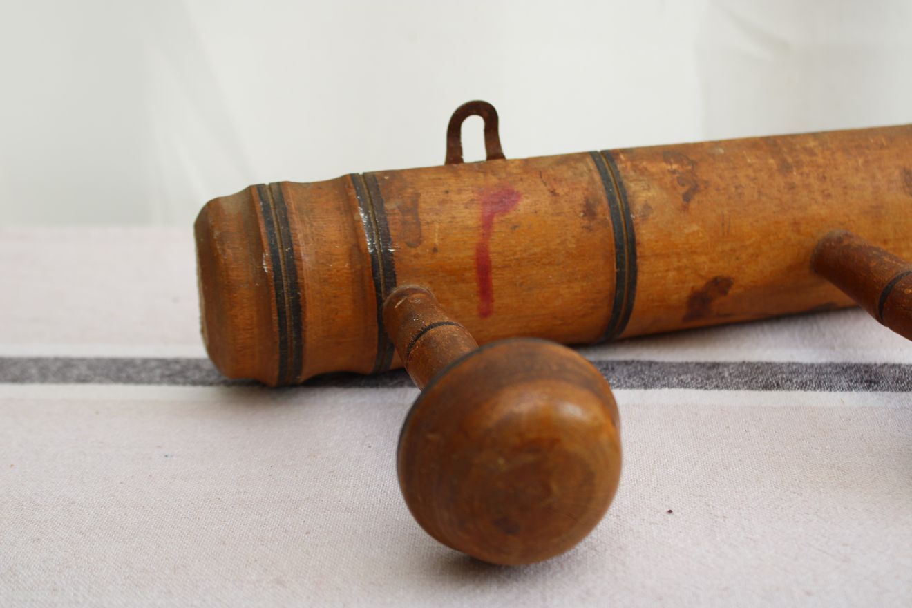 Old wooden coat rack